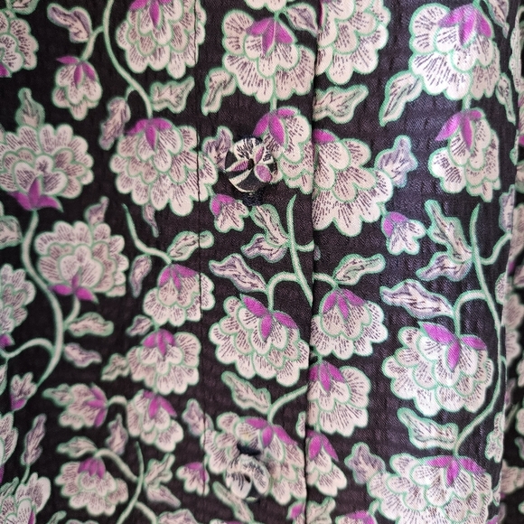 Rebecca Taylor Women's Button Down Floral Print Quarter Sleeve Midi Dress Size S - Picture 13 of 16